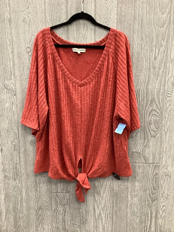 Crazy Savings Top Short Sleeve By Absolutely Famous In Orange, Size: 2x
