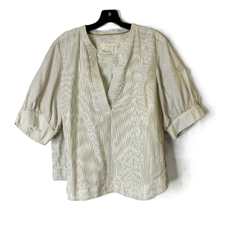 Unbeatable Prices Top Short Sleeve By Anthropologie In Cream, Size: 2x