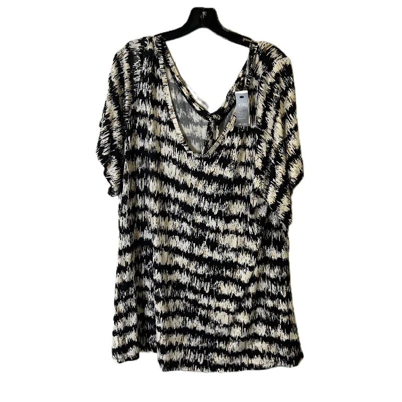 Early Bird Discount Top Short Sleeve By Lane Bryant In Black, Size: 22