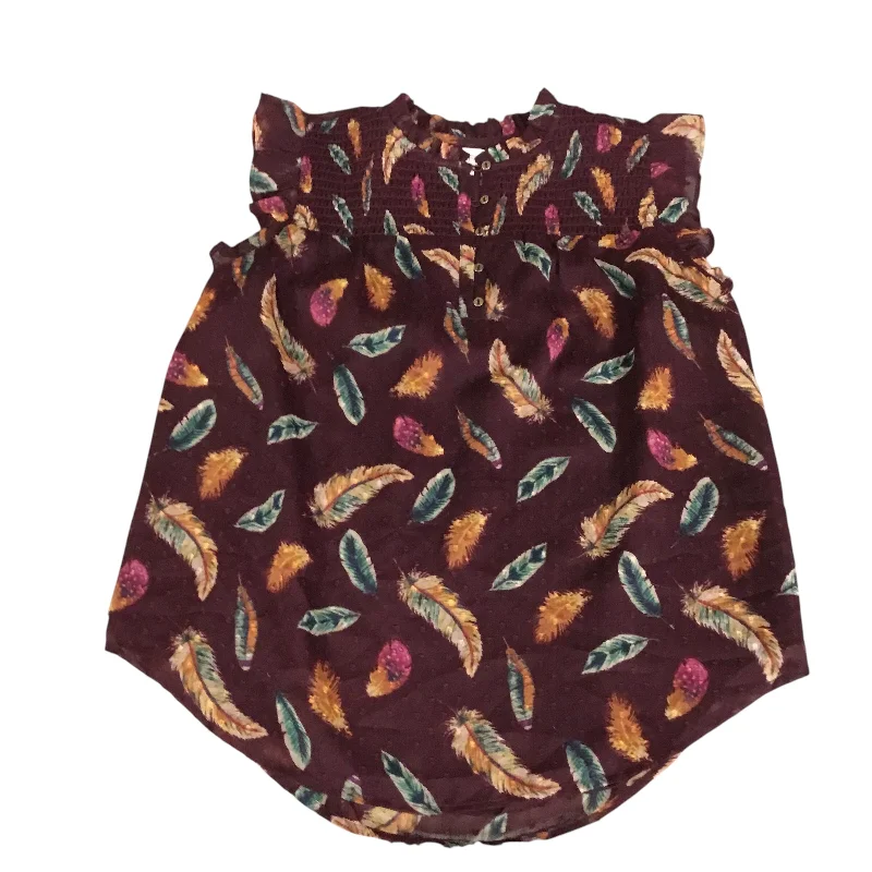 Markdowns Top Short Sleeve By Loft In Maroon, Size: S