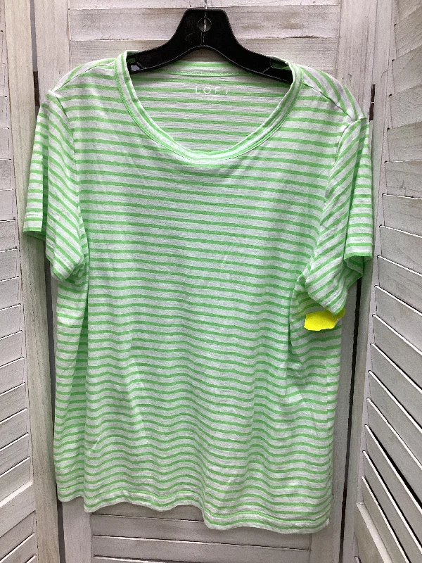 Price Reduction Top Short Sleeve By Loft In Striped Pattern, Size: Xl