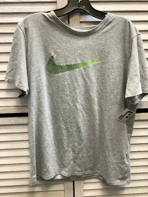 Holiday Sale Top Short Sleeve By Nike In Grey, Size: M