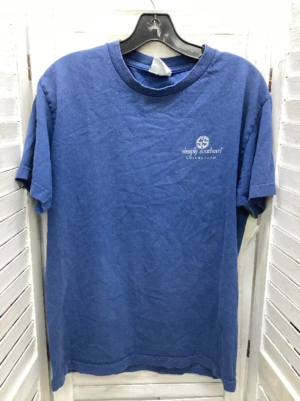 Closeout Top Short Sleeve By Simply Southern In Blue, Size: S