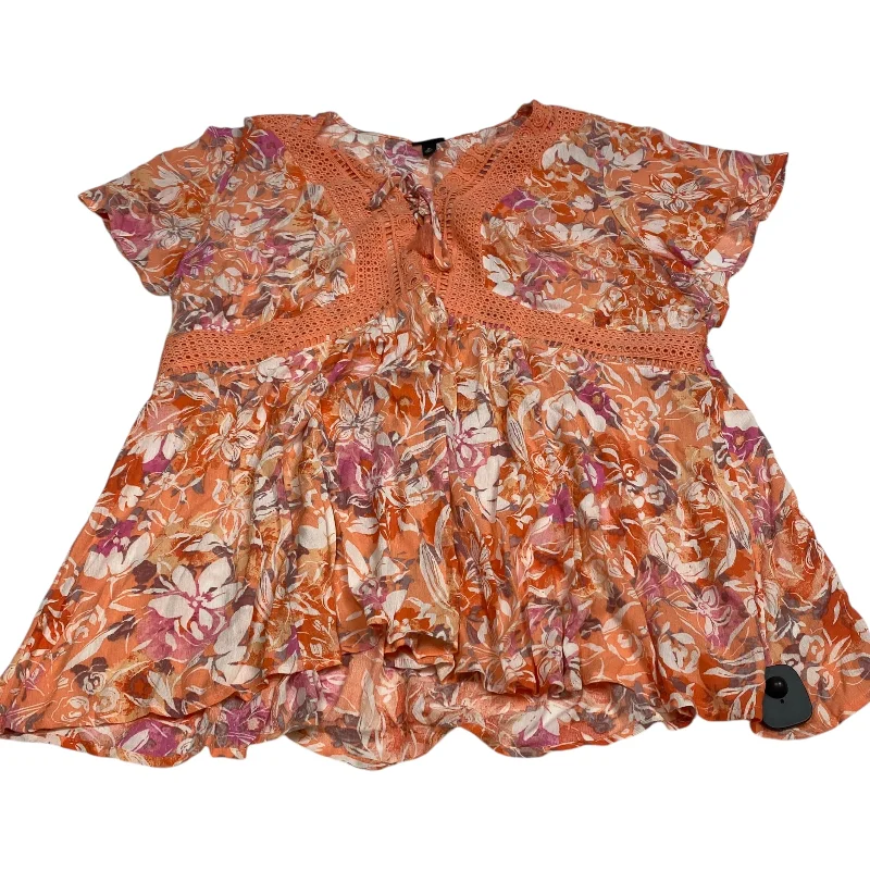 Special Buy Top Short Sleeve By Torrid In Orange, Size: 3x