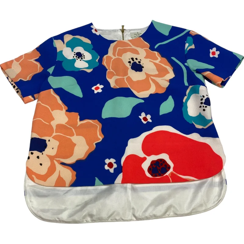 Price Drop Top Short Sleeve Designer By Kate Spade In Blue & Red & White, Size: 2