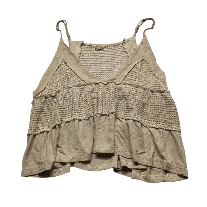 Discount Deals Top Sleeveless By Pol In Tan, Size: L