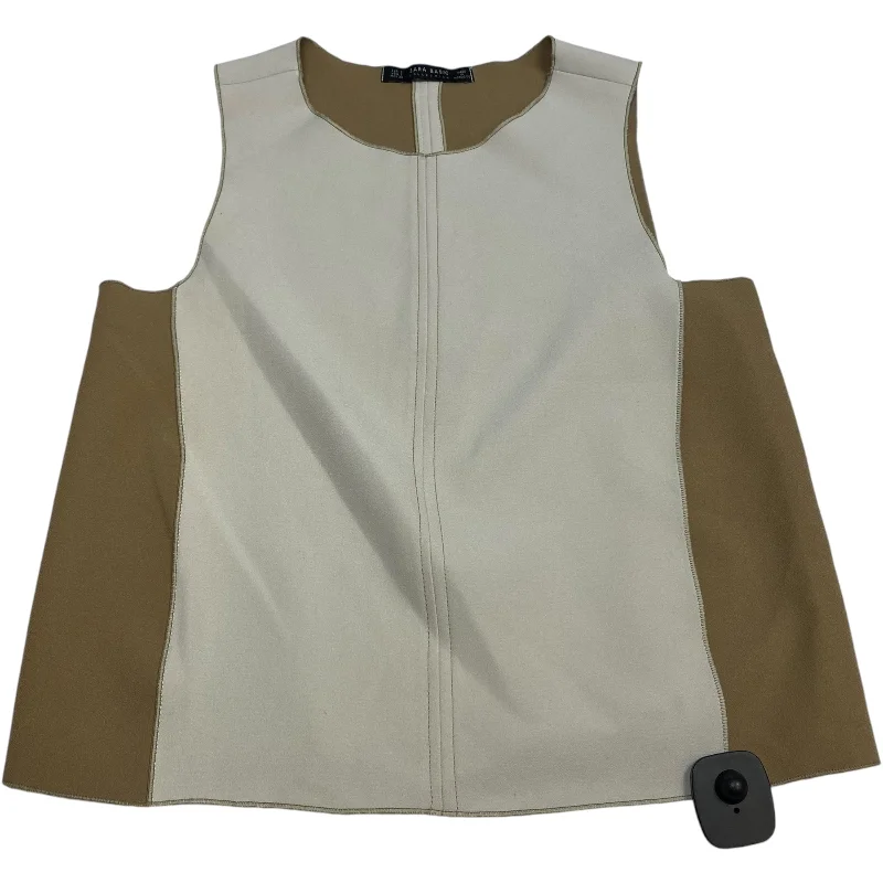 Limited Availability Top Sleeveless By Zara Basic In Brown, Size: S