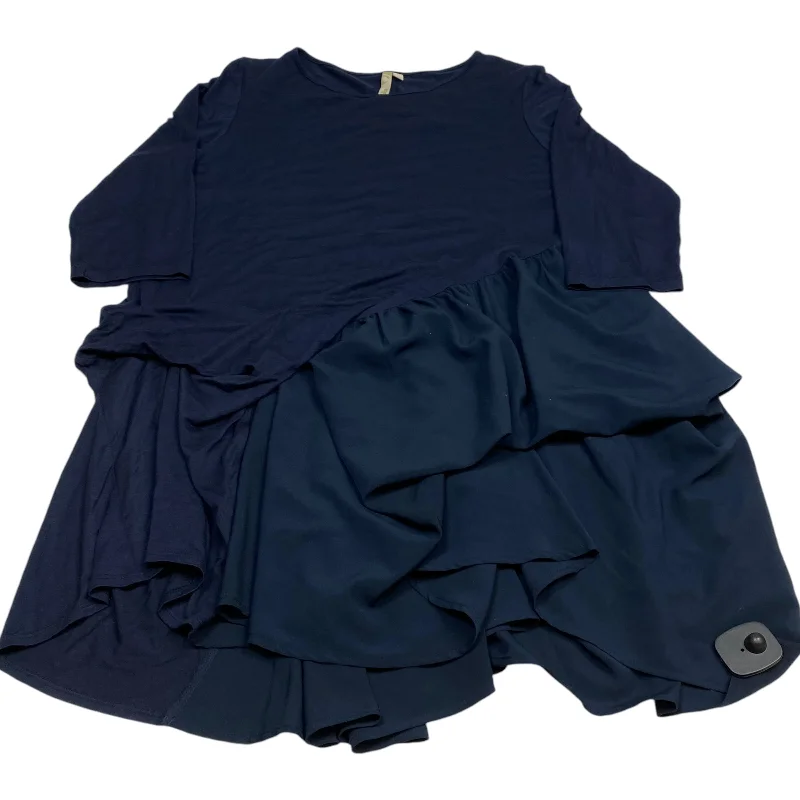 Don’t Miss Out Tunic 3/4 Sleeve By Comfy In Blue, Size: L