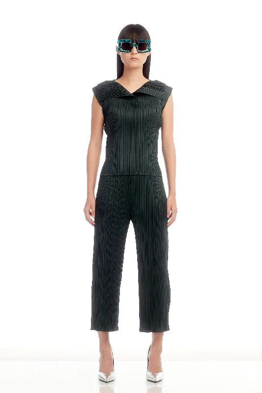 Clearance Event Pleats Please Issey Miyake MC July Top in Dark Green