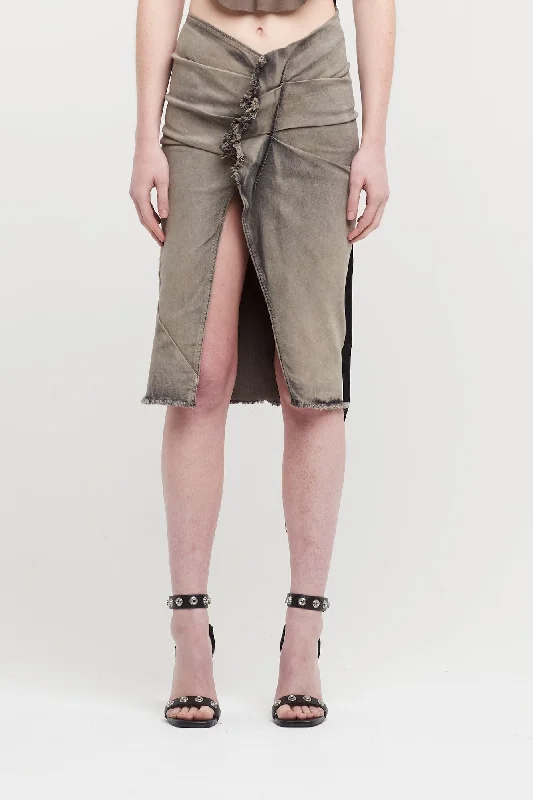 Rick Owens DRKSHDW Edfu Knee Skirt in Mineral Pearl