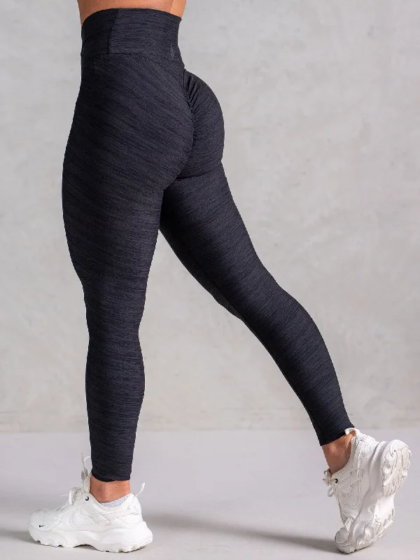 Deal of the Week Icon Cross Over Scrunch Leggings - Black Marl