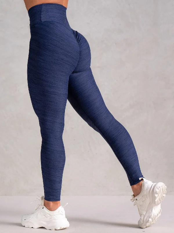 Don't Miss Icon Cross Over Scrunch Leggings - Navy Marl