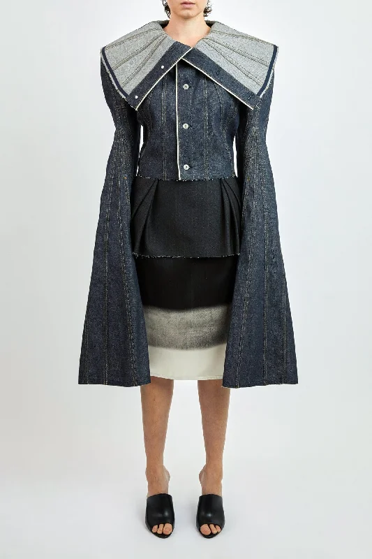 Discount Mania Junya Watanabe Reconstructed Denim Flared Sleeve Jacket
