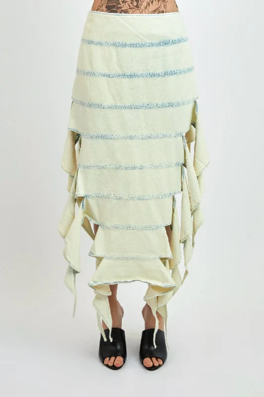 Buy Now Y/Project Bug Denim Skirt in Snow Wash