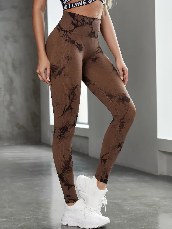 Today’s Special Tie Dye Yoga Pants with Trendy Design & High-Rise Waistband